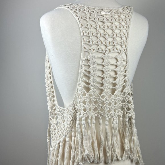 New A&F Abercrombie Women Open Cable Knit Wool Vest Size M/L - Picture 1 of 6